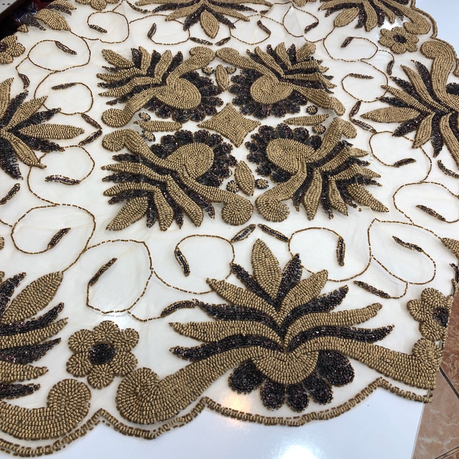 رومیزی نت سنگ دوزی شده سنگین 1 در 1 متر