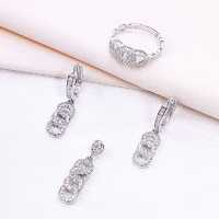 نیم ست نقره ظریف دخترانه طرح کارتیه همراه انگشتر کد 16055