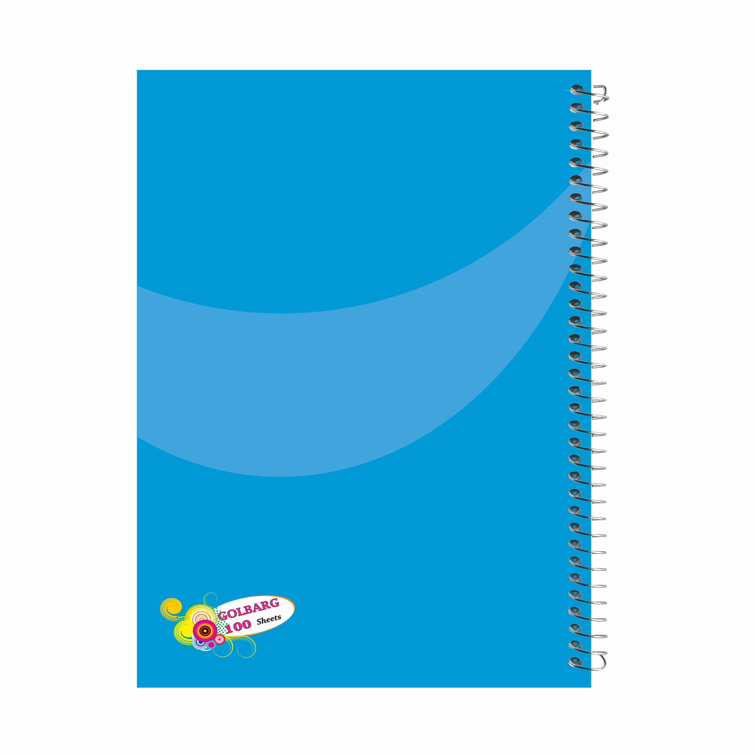دفتر مشق 100 برگ طرح آبی ساده جلد گلاسه کد 2609