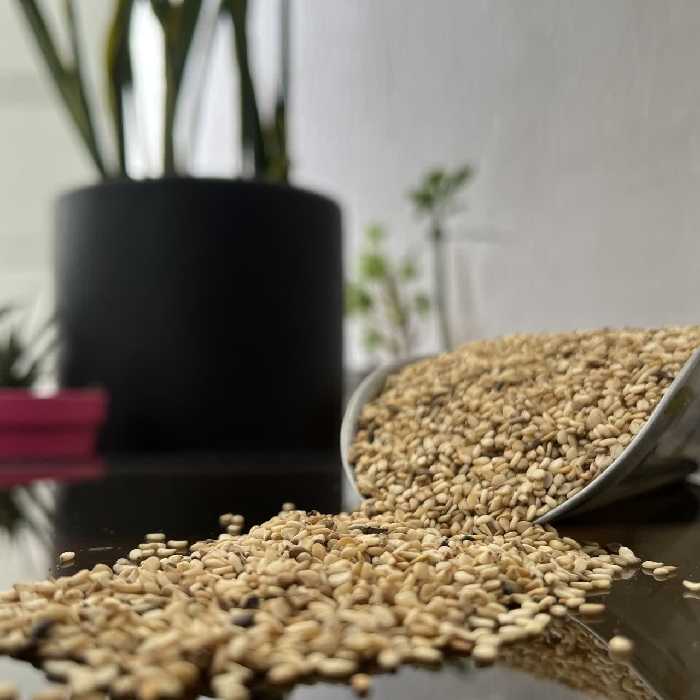 کنجد قهوه ای باپوست درجه1 (5 کیلویی)