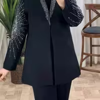 مانتو کتی زنانه کرپ مدل خورشید مجلسی نگینی
