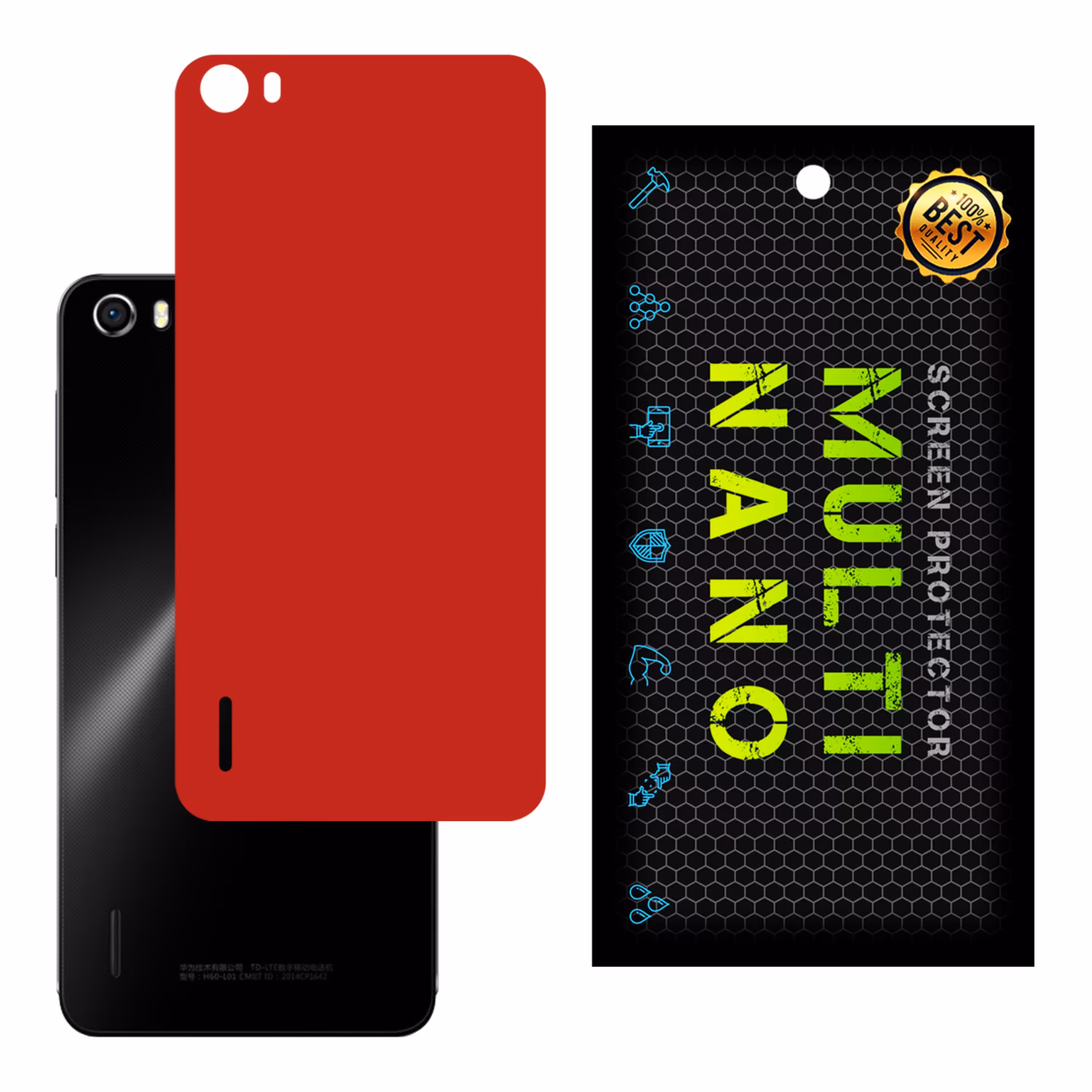 برچسب پوششی MultiNano مدل X-F1M-Red برای پشت موبایل هواوی Honor 6