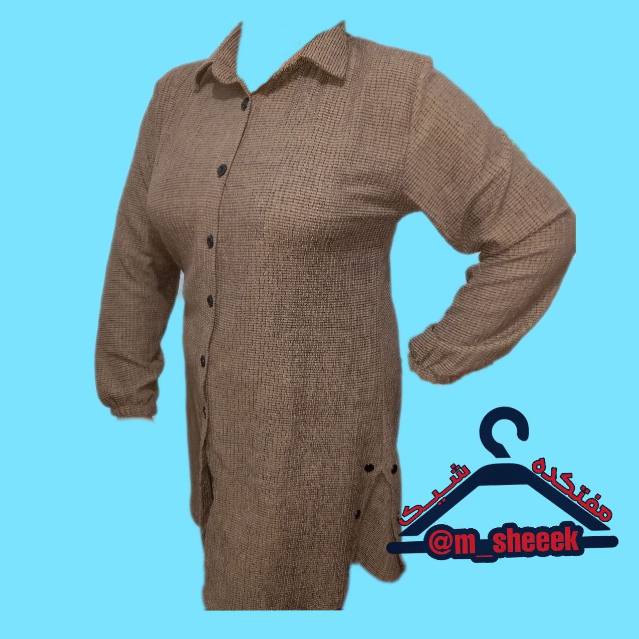 مانتو بغل دکمه زنانه پارچه بیسکوئیتی اعلا