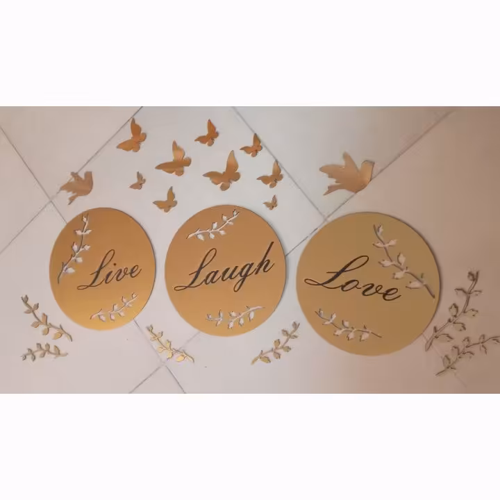 اینه دکوراتیو مولتی استایل، طرح زندگی،سایز هر دایره 28سانت، در دو رنگ طلایی و نقره ای، 