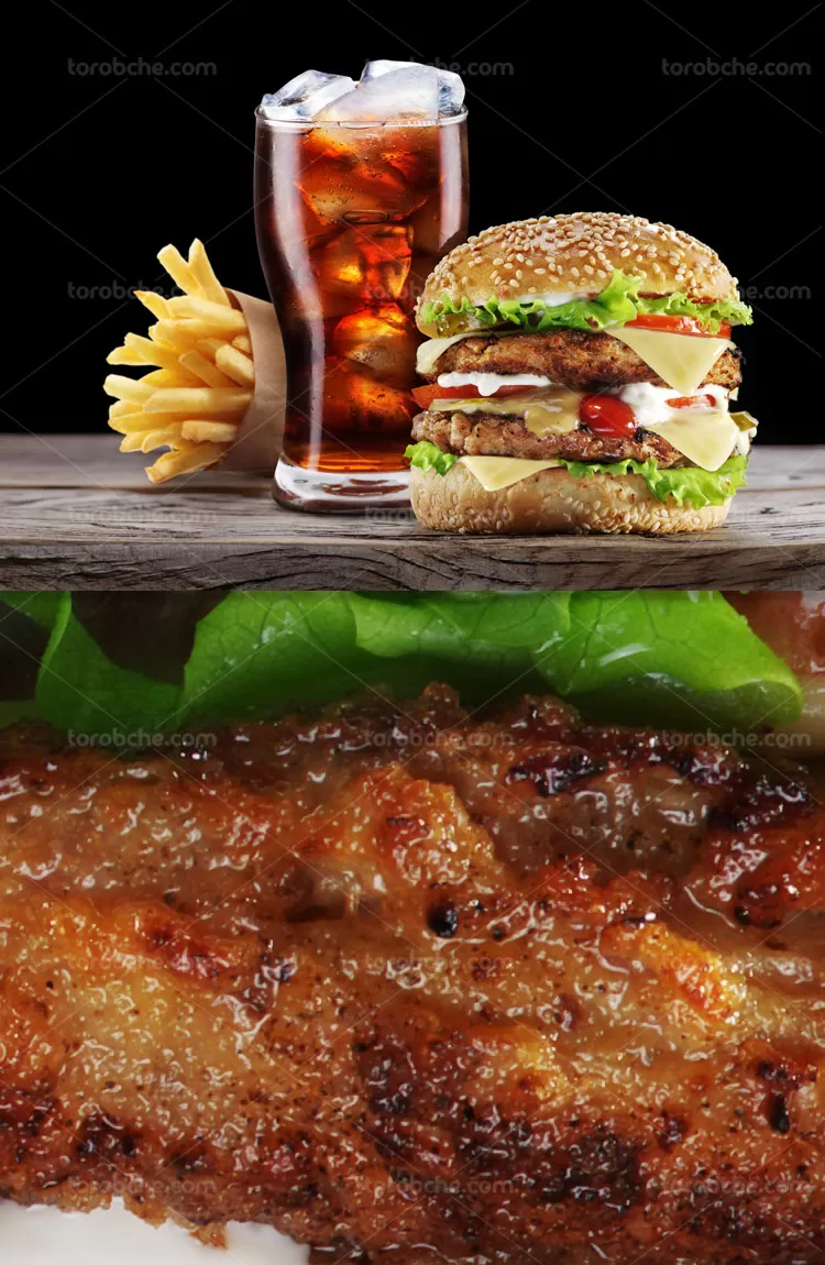 عکس همبرگر و نوشابه با کیفیت | گرافیک با طعم تربچه