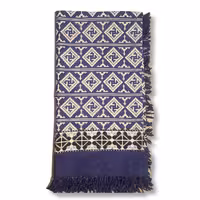 سفره قلمکار طرح گلیمی سرمه ای   