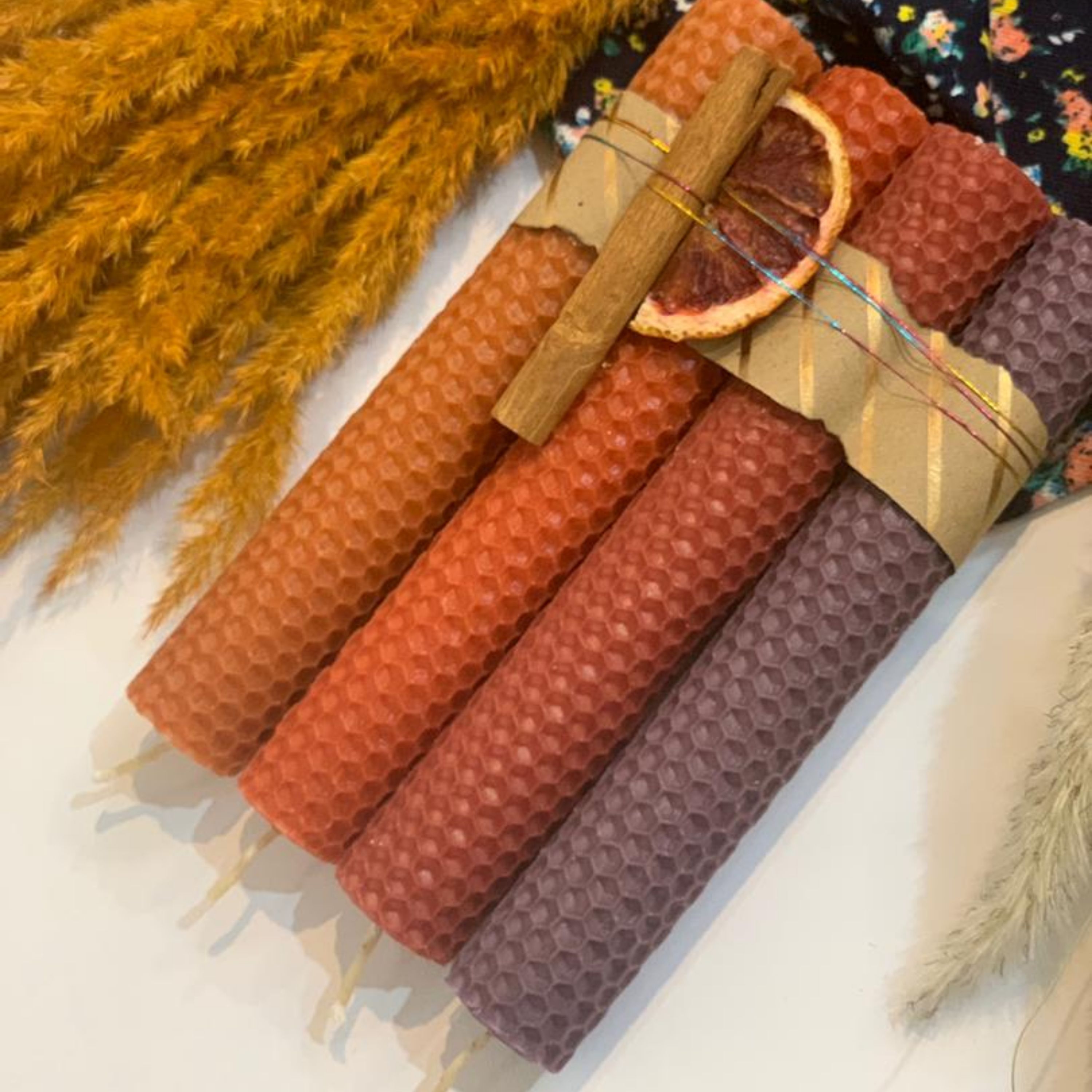 شمع 4تایی موم عسلی