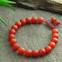 دستبند سنگ طبیعی عقیق قرمز  کد 63