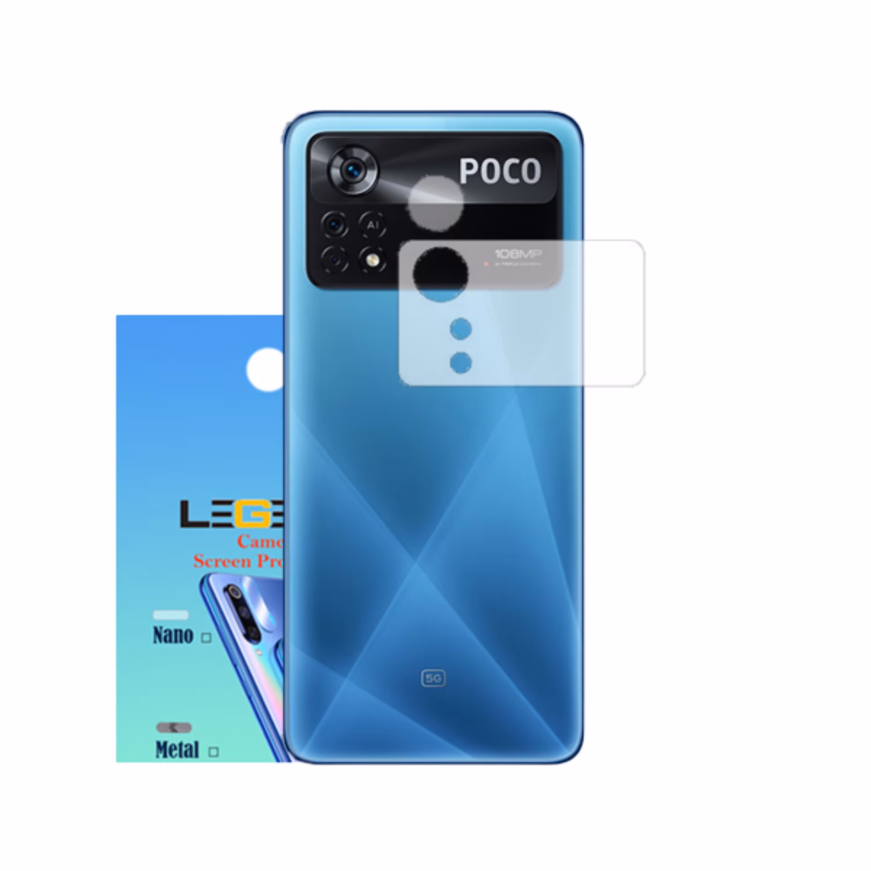 محافظ لنز دوربین لجند مدل نانو گلس مناسب موبایل شیائومی Poco X4 Pro