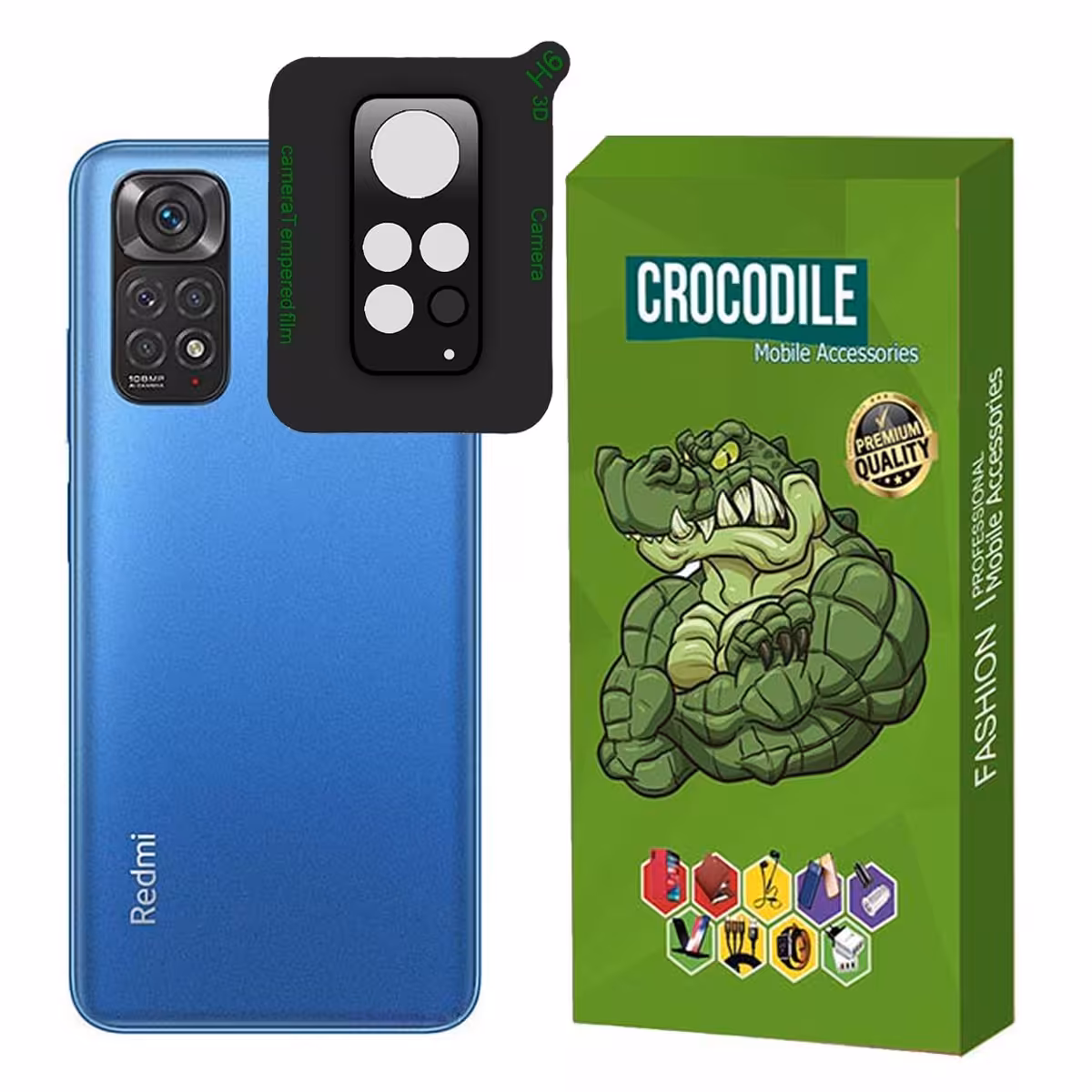 محافظ لنز دوربین کروکودیل مدل C-3D مناسب برای گوشی  شیائومی  Redmi Note 11 4G