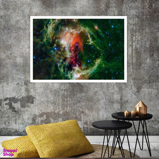 تابلو بکلیت طرح کهکشان و ابر نبولا مدل قاب شاسی W-s8245