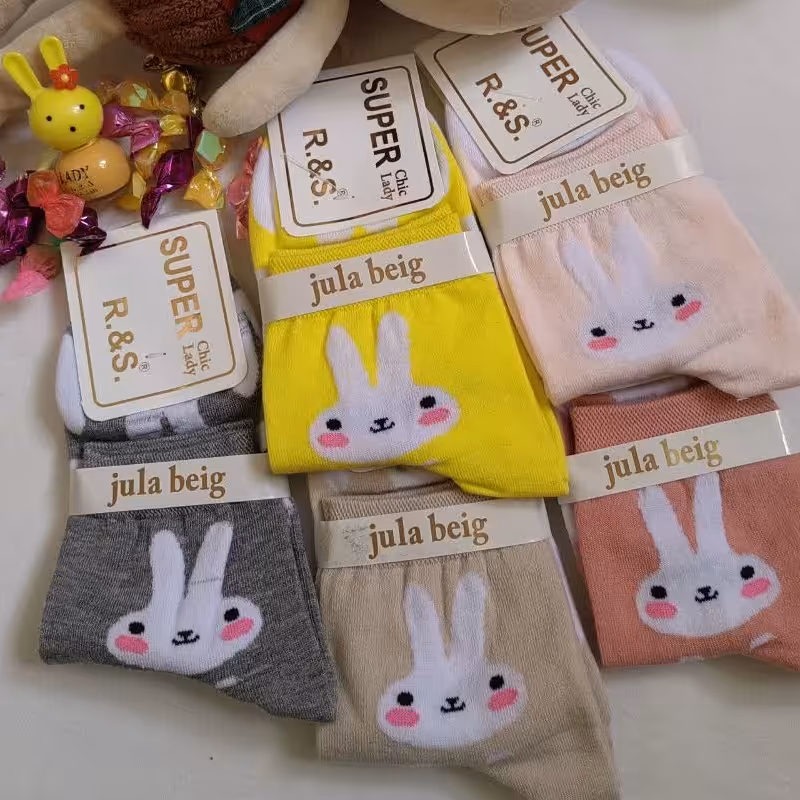 جوراب نخ پنبه اعلا طرح خرگوشی تولید ملی 