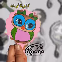 آینه  دستی چوبی دالبر متوسط نقاشی فانتزی دخترانه سایز13در17