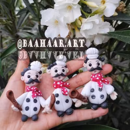 مگنت سرآشپز روی یخچال   جنس از خمیر ایتالیایی هوا خشک پشت مگنت آهنربای واشری 