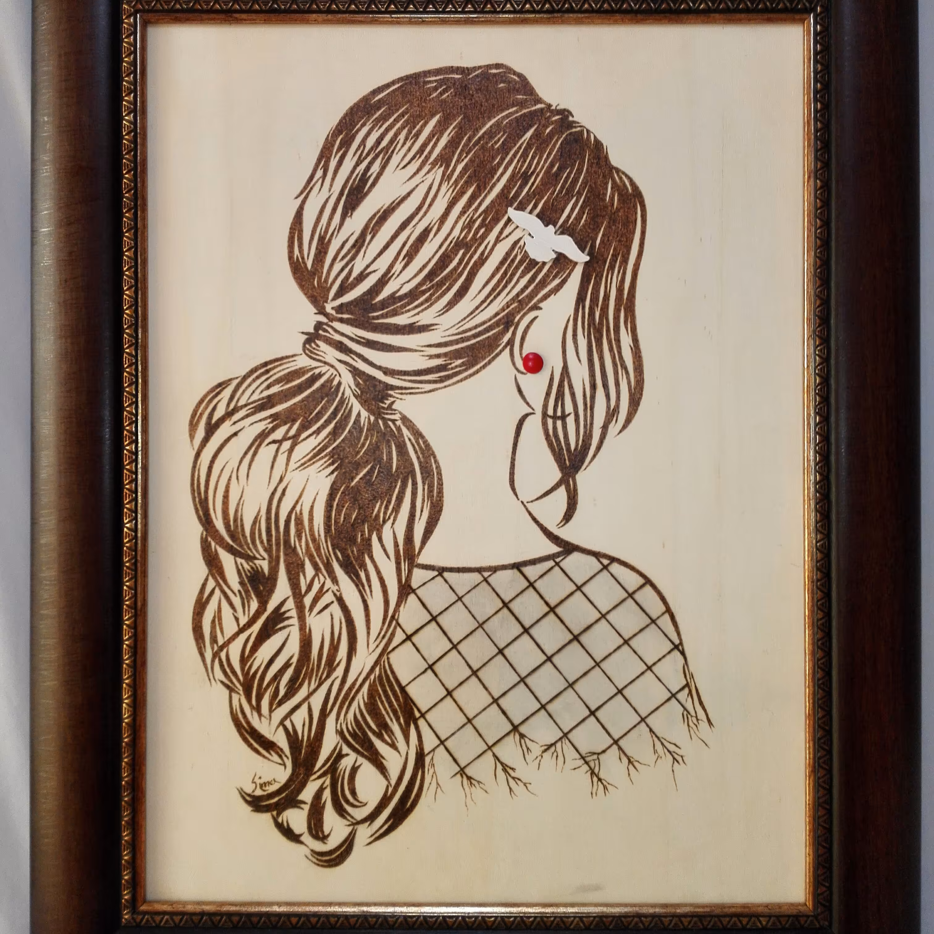 تابلو سوخت نگاری روی چوب