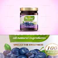 وکتور مربای بلوبری | گرافیک با طعم تربچه