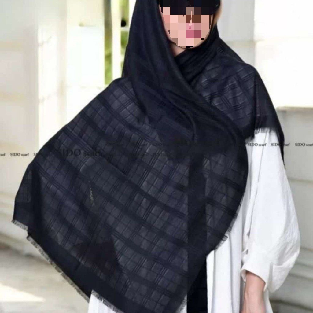 روسری چهارخونه تک رنگ قواره140