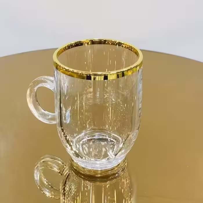 ماگ چایخوری لب طلا و نقره