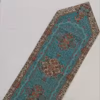 رانر ترمه طرح شاهپسند سبز آبی 