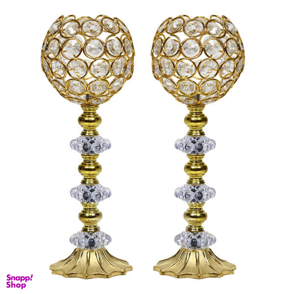 جاشمعی مدل الماس پایه بلند ستاره ای کد 150 مجموعه 2 عددی