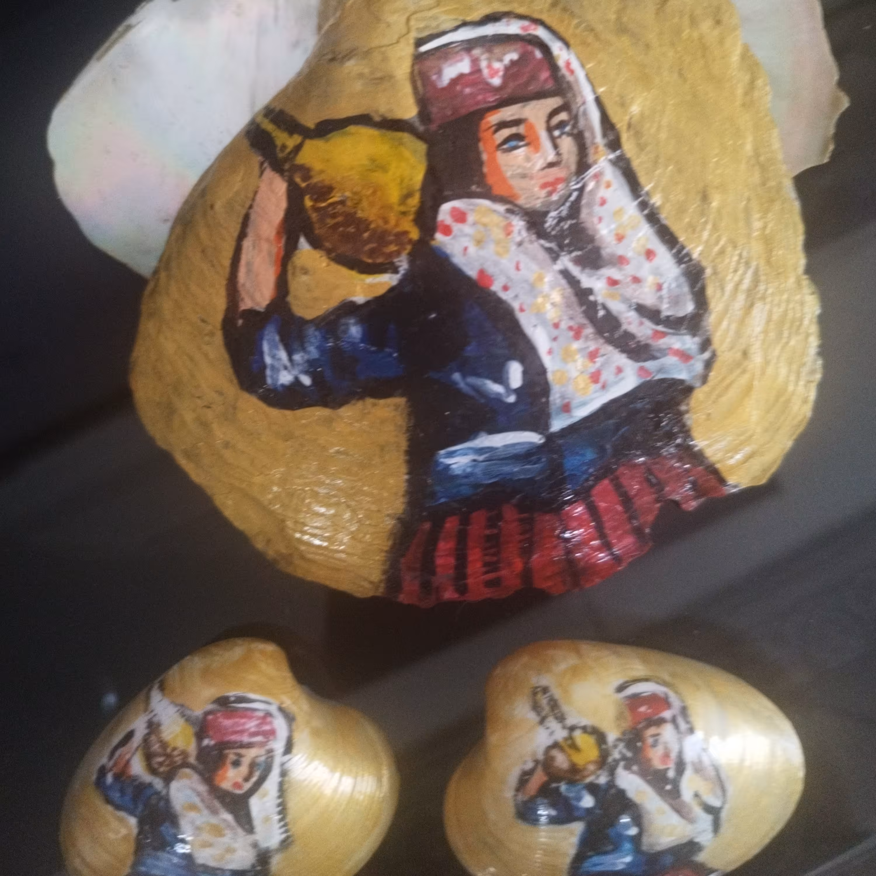 نقاشی  روی صدف مدل مینیاتوری