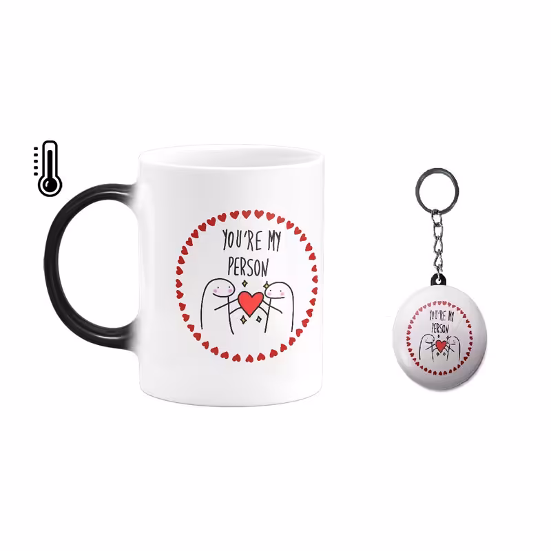 ماگ حرارتی طرح عشق کد 38 به همراه جاکلیدی