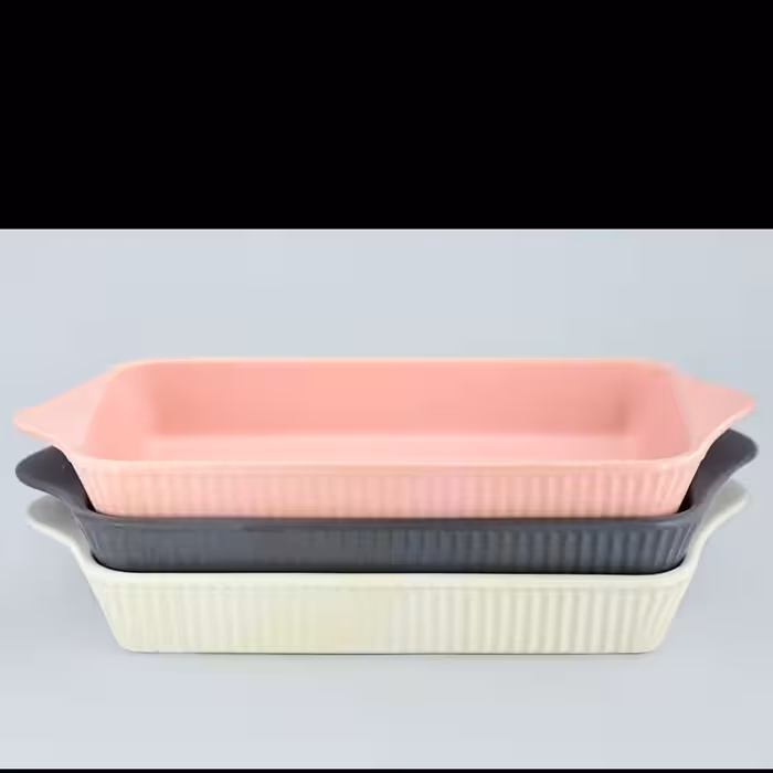 تابه مستطیل بزرگ مات سرامیکی 