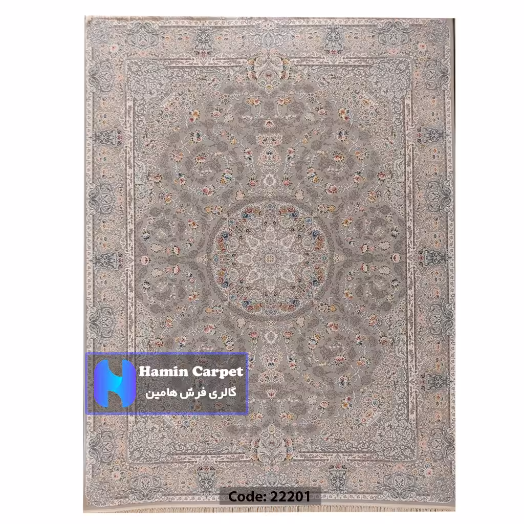 فرش 9 متری 1200 شانه تراکم 3600  نخ اکلریک گل برجسته کد AR22201