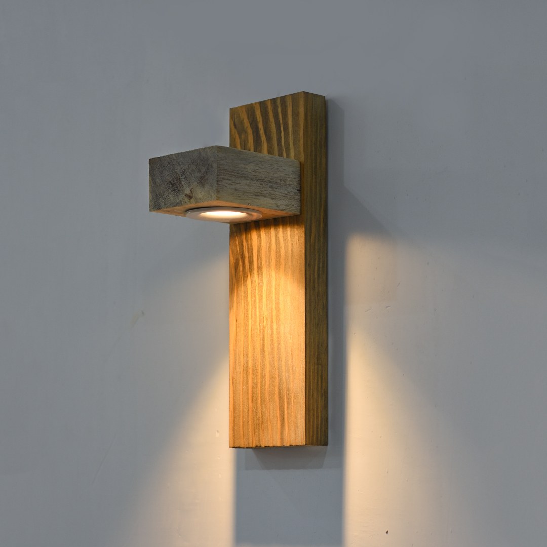 چراغ دیواری LEDچوبی 3 وات ( آفتابی - سبز - سفید - آبی )