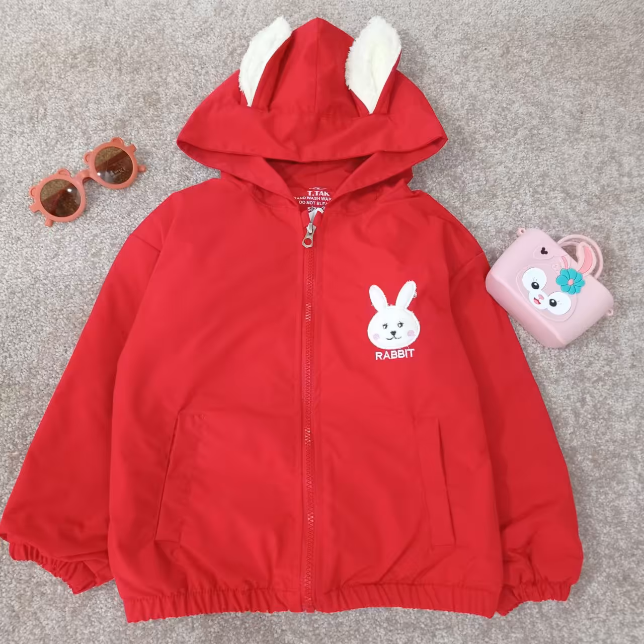 کاپشن داخل خز خرگوشی دخترانه مناسب یک و نیم  تا 7 سال 