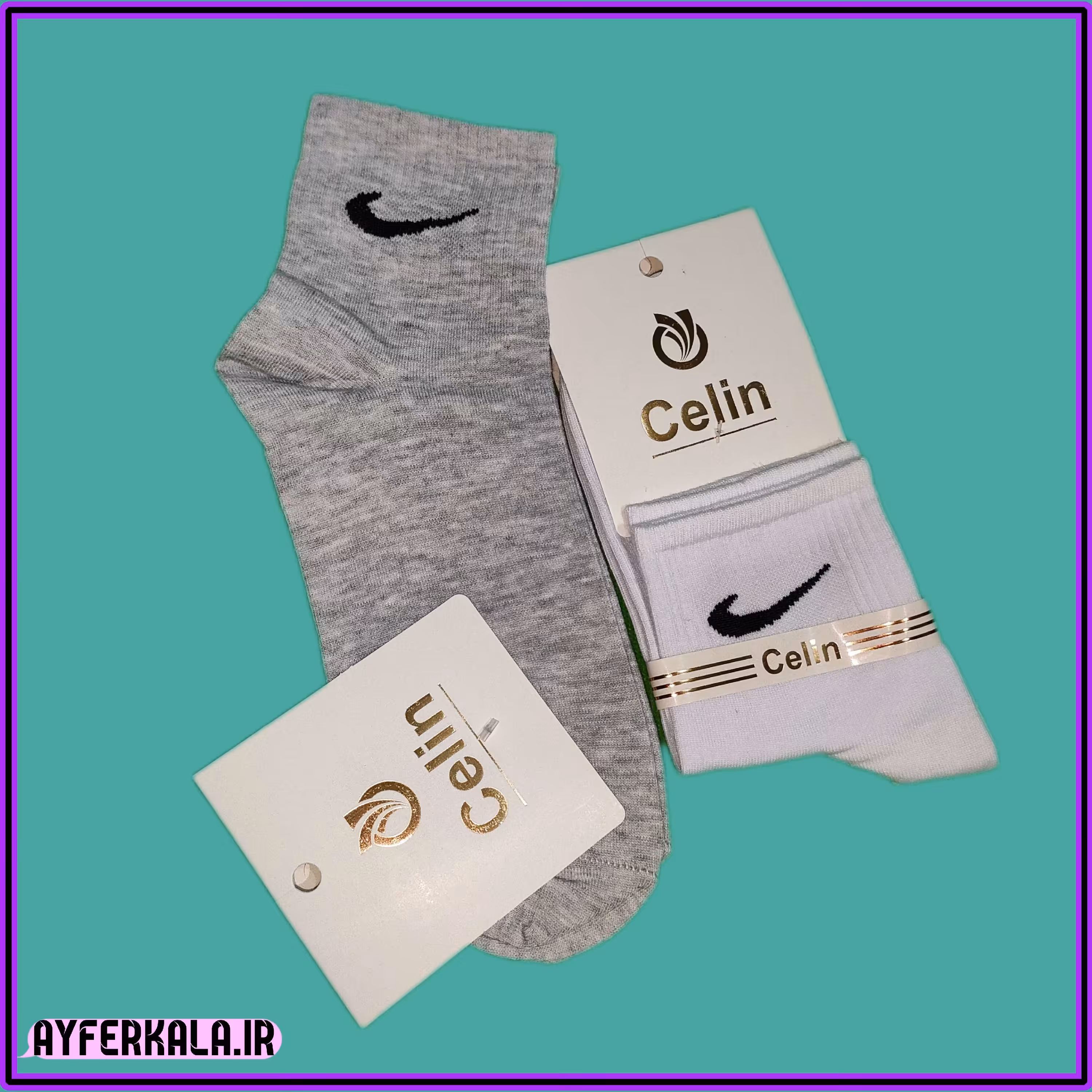 جوراب مچی نیم ساق زنانه و مردانه مدل نایک جنس نخی نرم و لطیف
