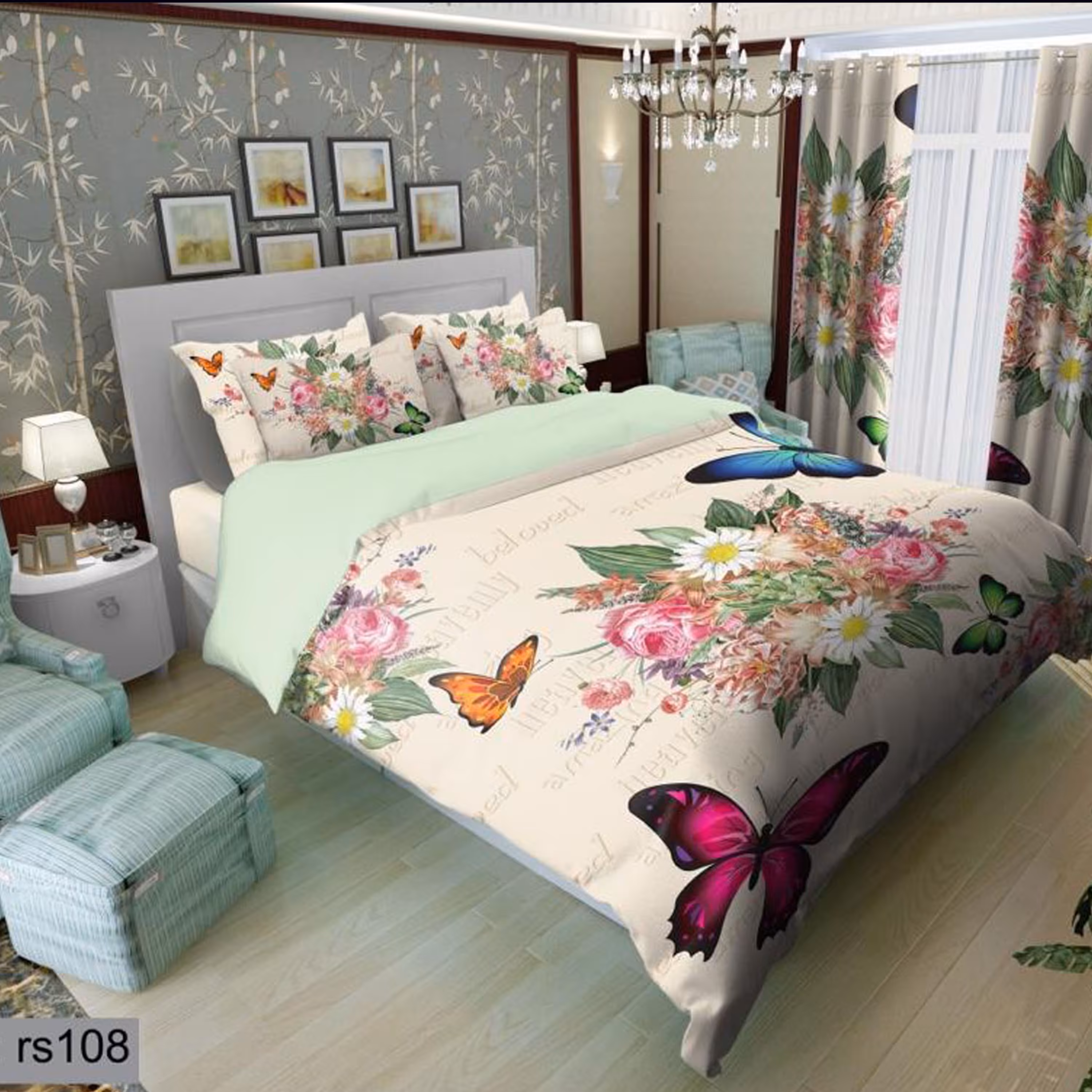 سرویس روتختی 1 نفره تنسل چاپی برندترک لند (Turk Land)  کد rs 1080