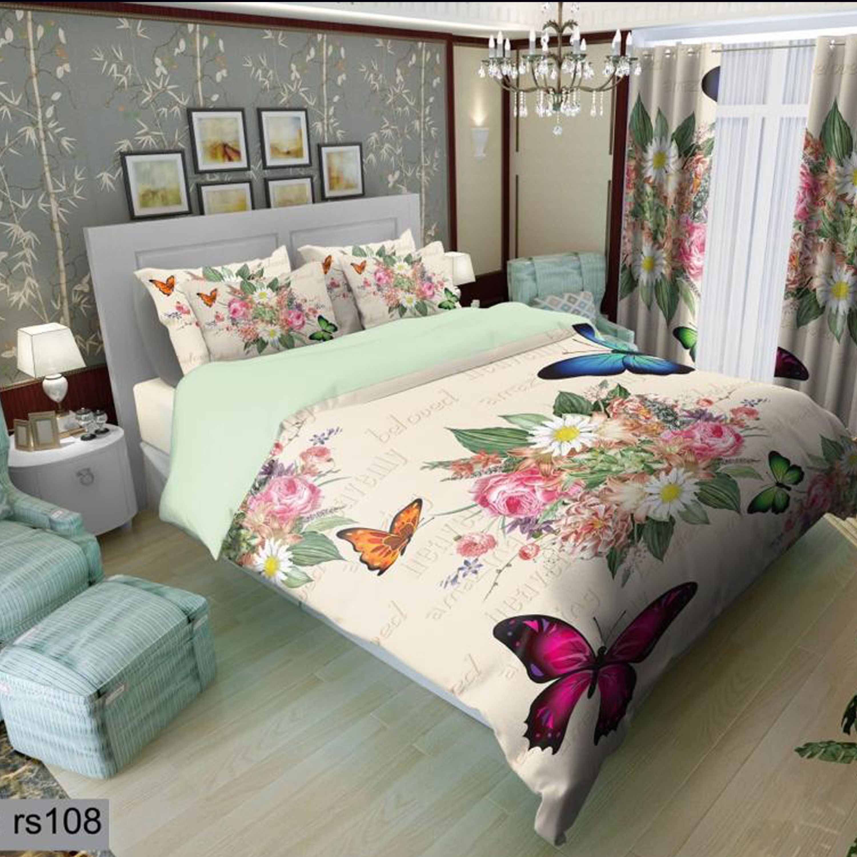 سرویس روتختی 1 نفره تنسل چاپی برندترک لند (Turk Land) کد rs 1080