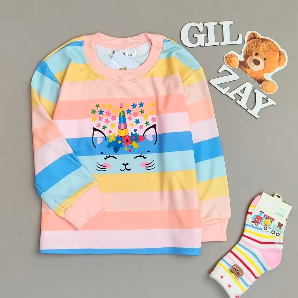 بلوز تک دخترانه آستین بلند 