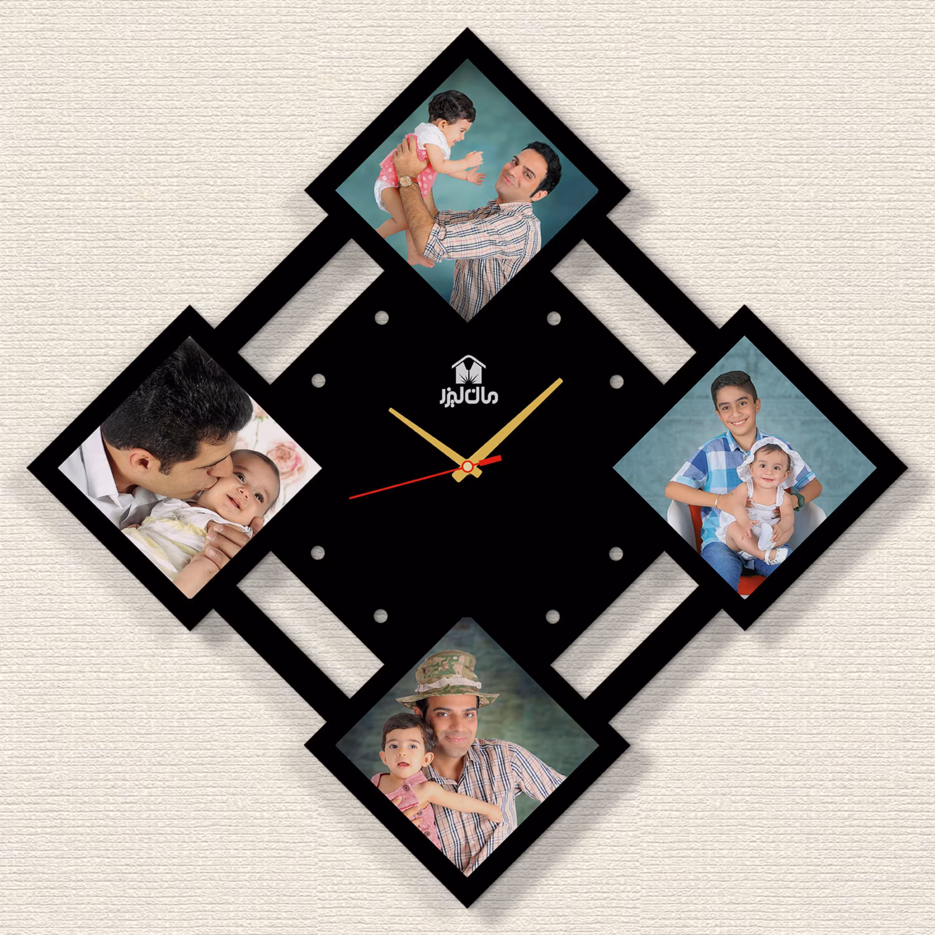 ساعت دیواری ام دی اف قاب عکسی کد 002 مان لیزر با چاپ عکس