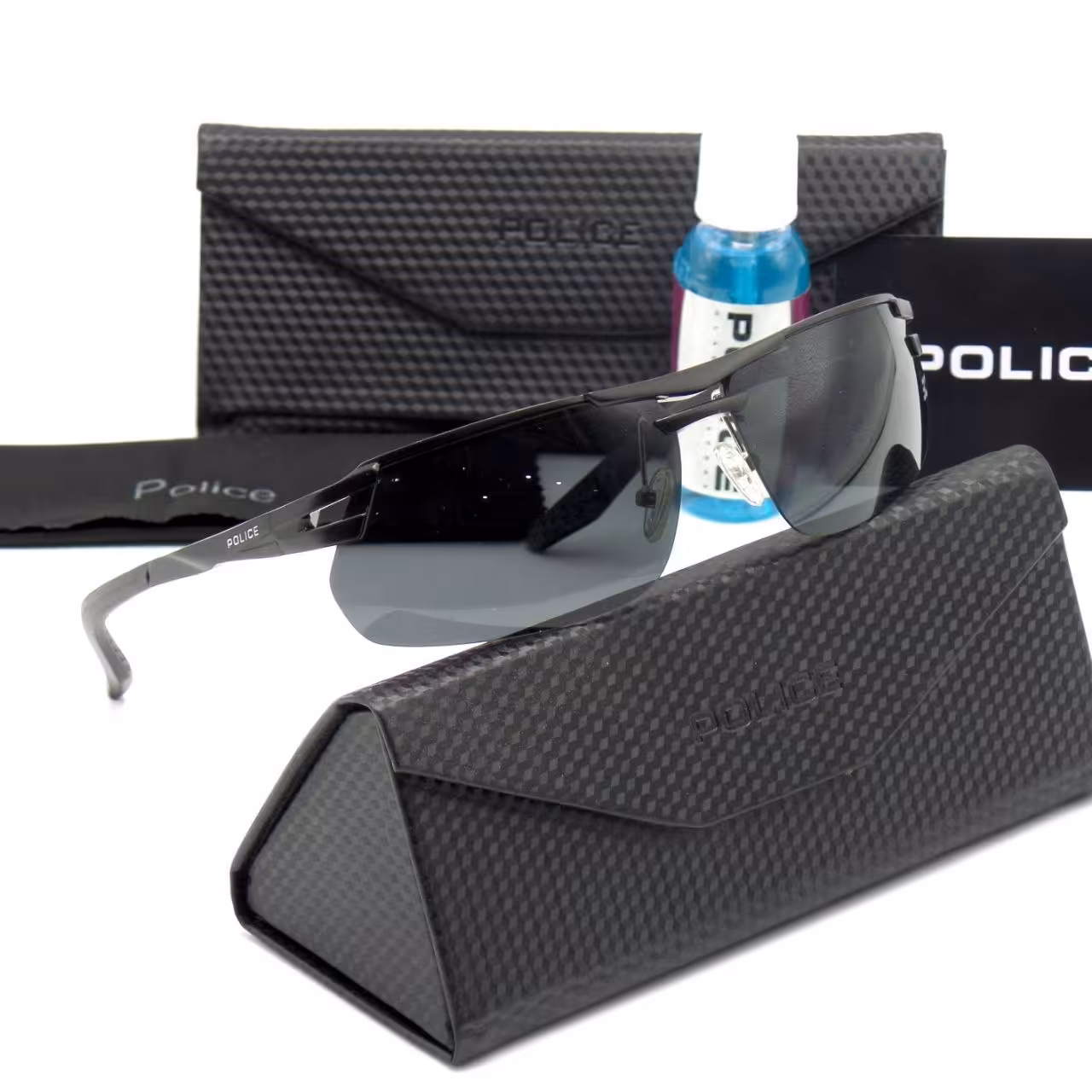 عینک آفتابی آلومنیومی مردانه پلیس  UV400 دسته فنر POLICE