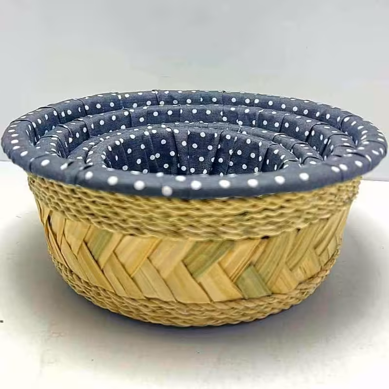 سبد 4تایی گرد حصیری 