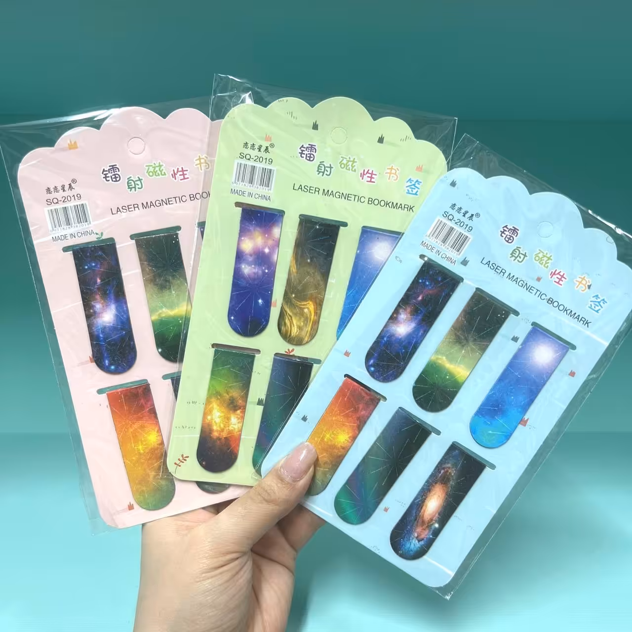 ست 6 عددی بوکمارک مگنتی طرح گلکسی در 3 مدل مختلف