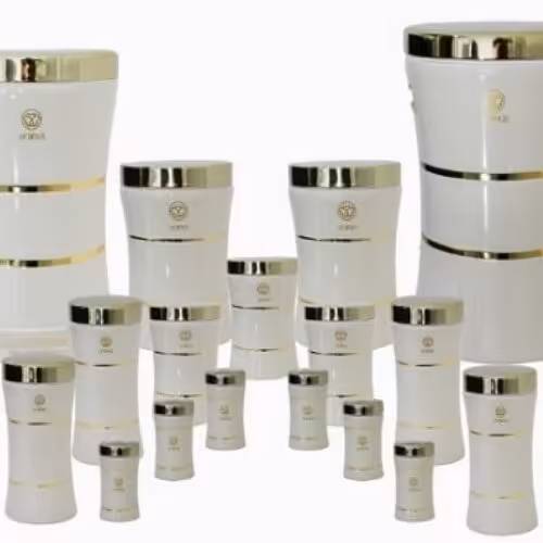 سرویس آشپزخانه اورانوس 17 پارچه سفید طلایی 