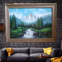 نقاشی منظره رنگ روغن اندازه 70 در 50 