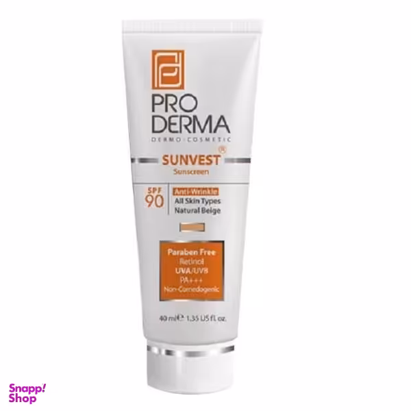 کرم ضد آفتاب پرودرما (Pro Derma) مدل 90 Sunvest حجم 40 میلی لیتر
