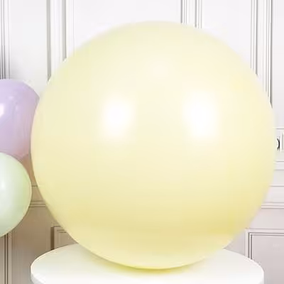 بادکنک لاتکس زرد پاستلی نیم بالن