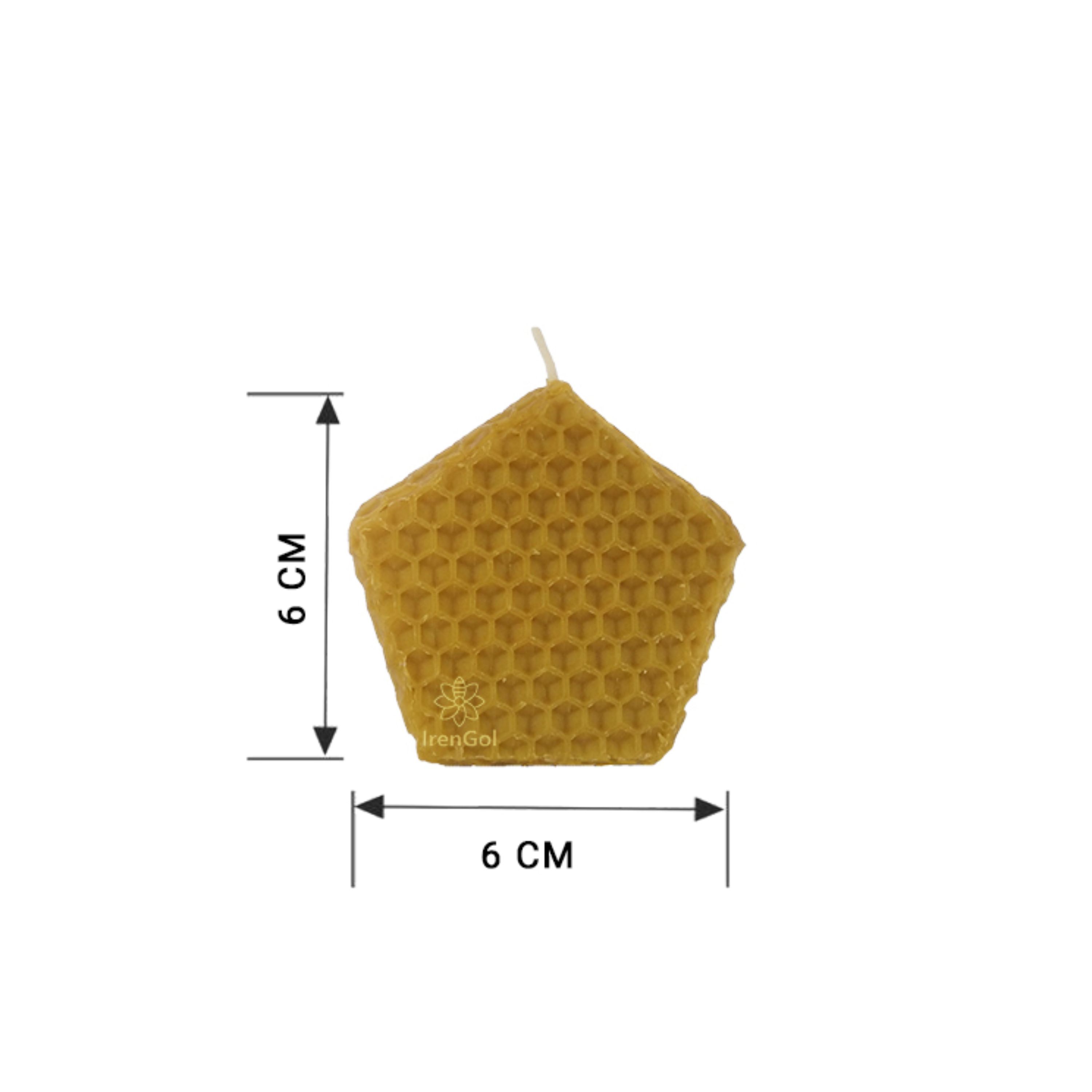 شمع مومی زنبور عسل طبیعی - مدل چند ضلعی