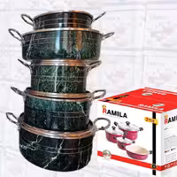 خرید و قیمت سرویس قابلمه 8 پارچه طرح سنگ - تولیدی قابلمه طرح سنگ در ایران - aluminium cookware manufactory in iran 