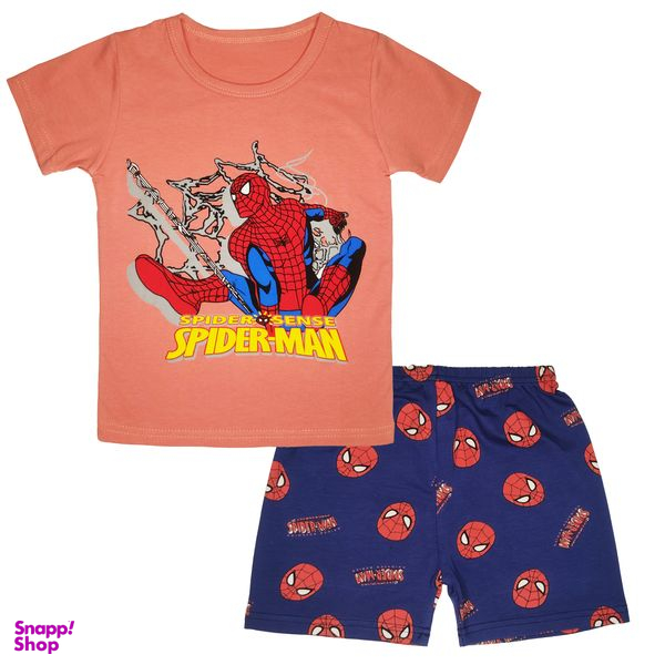 ست تی شرت و شلوارک پسرانه مدل مرد عنکبوتی کد MAS_1260