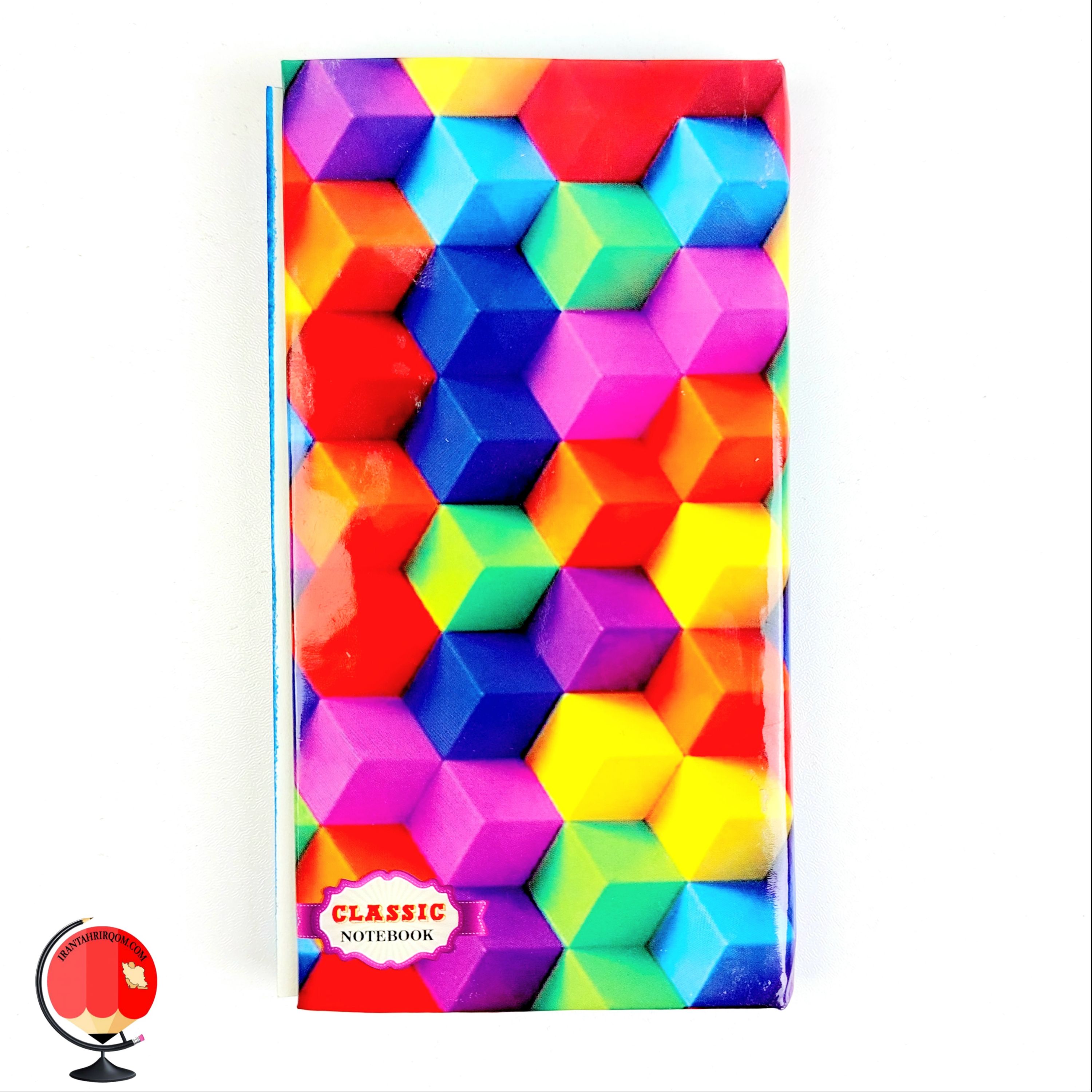 دفترچه یادداشت 60 برگ کلاسیک جلد سحت طرح مکعب رنگی کد 25617