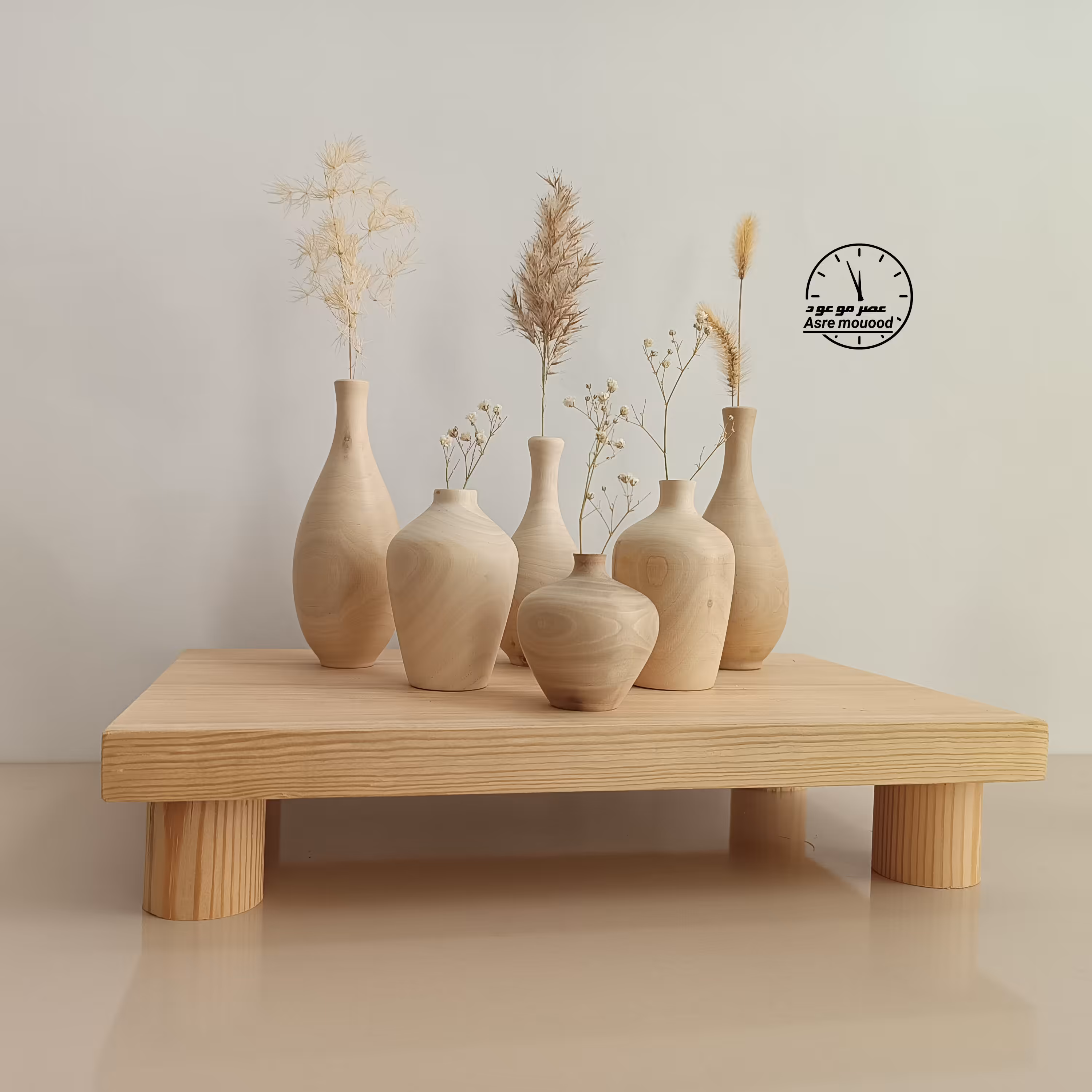 گلدان چوبی ابعاد کوچک (عددی)(پس کرایه)