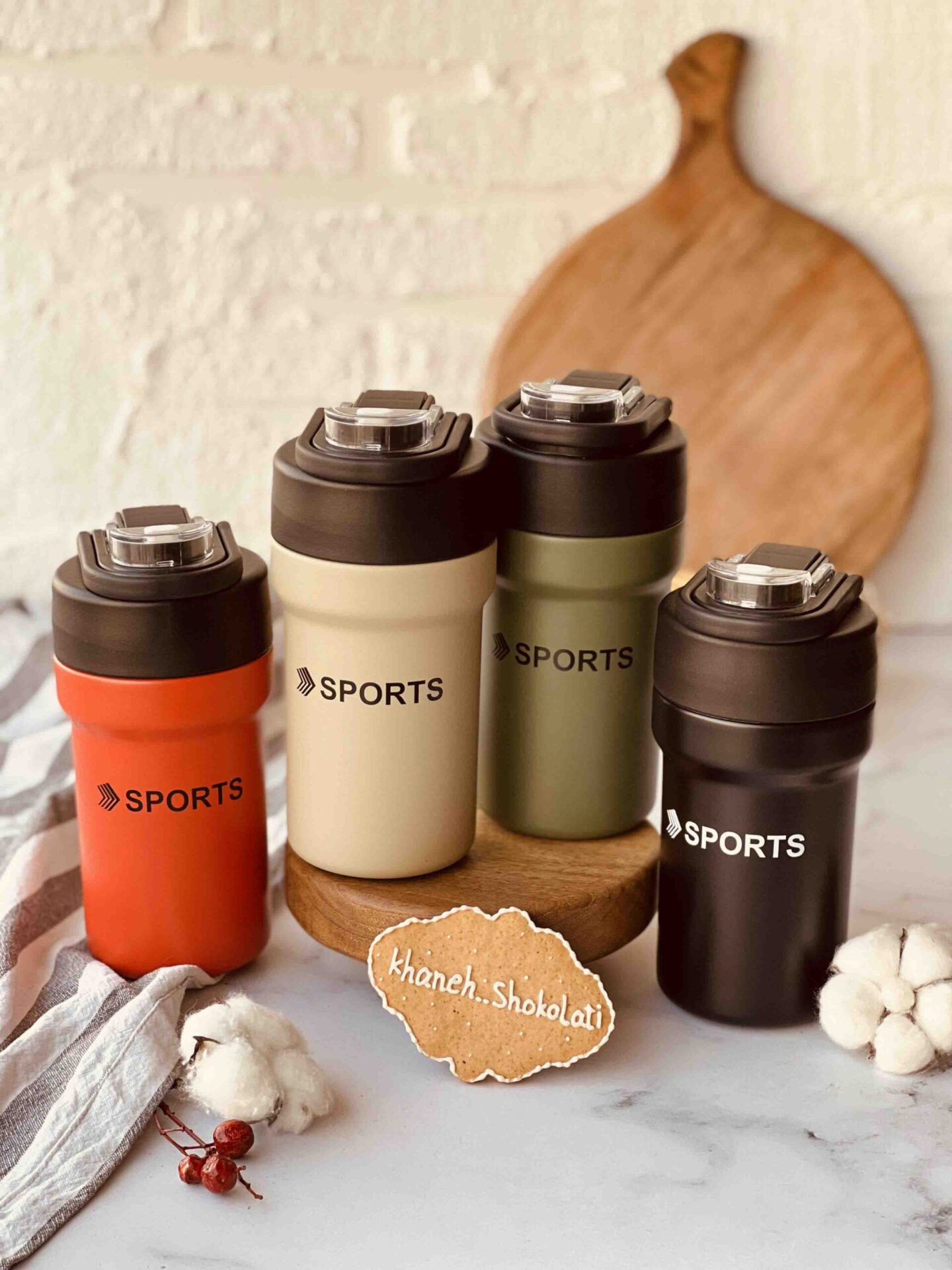 تراول ماگ دو سر 500 میل دسته دار SPORTS کد00449