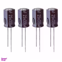 خازن الکترولیت 330 میکروفاراد 25 ولت آکسبوم مدل TEC-33125 بسته 4 عددی