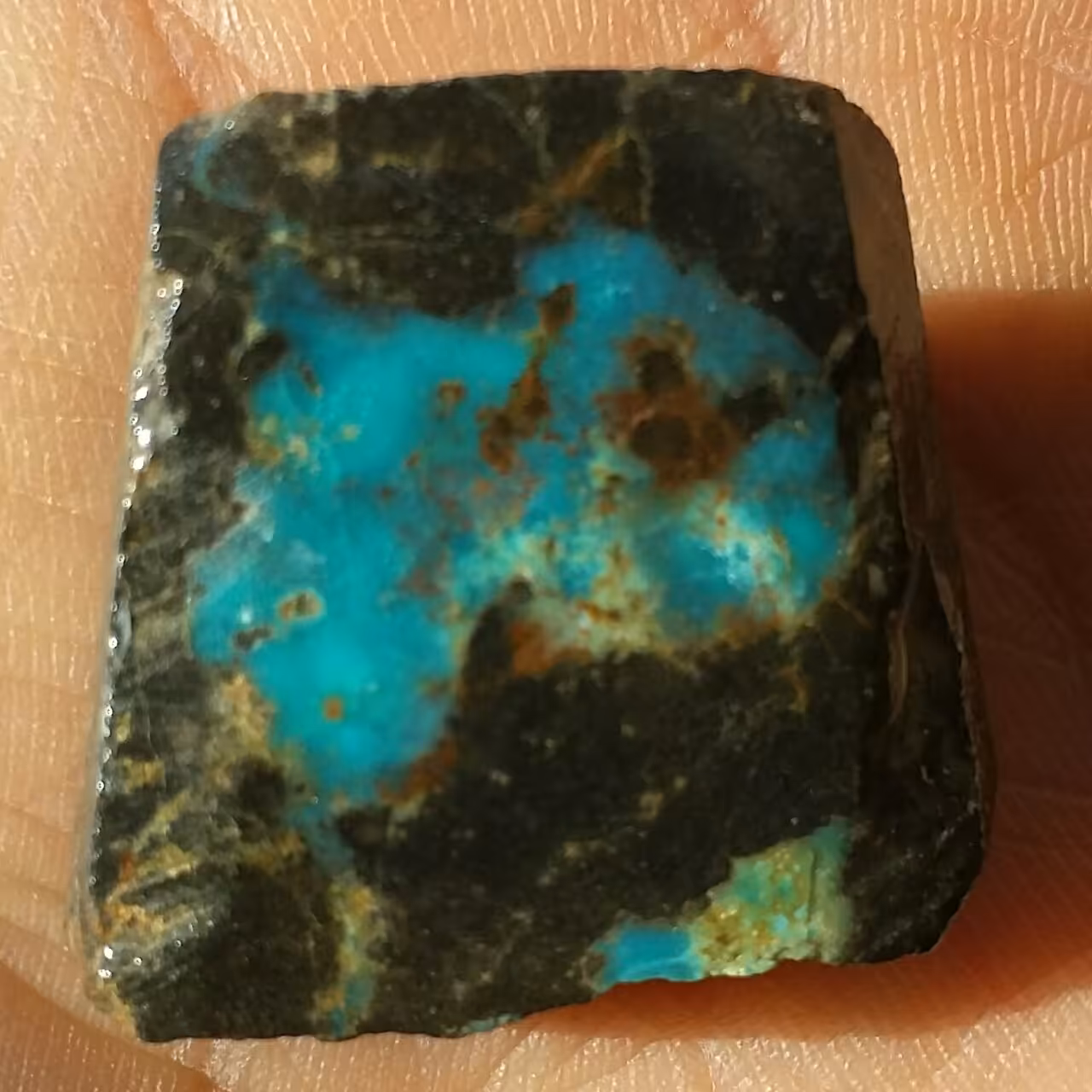 اسلایس سنگ راف فیروزه آبی محشر اصل نیشابور 100 در 100 طبیعی شاهکار خلقت دیدنیی